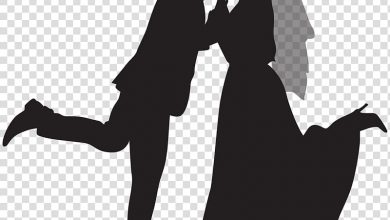 Silhouette of a just wedded couple (Courtesy Marriage Clipart)