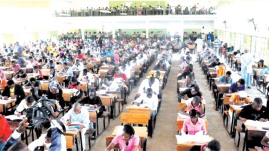 (File photo) Candidates-participating in the Unified Tertiary Matriculation Examinations UTME at a centre in Lagos (Photo credit: The Guardian, Nigeria)