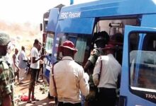 FRSC Officers in a rescue operation at an accident scene
