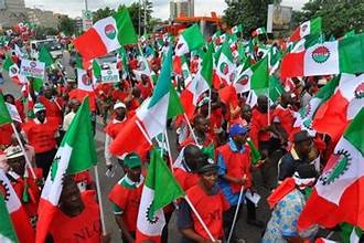 Nigerian workers at a rally