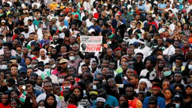 [File Photo] Nigerians protesting police brutality during the ENDSARS demonstrations