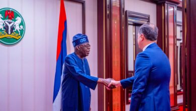 President Tinubu welcoming Carlos Jose Areias