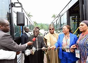 President Tinubu unveiling CNG buses in Abuja