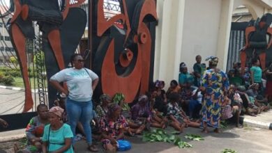 Some of the women protesters
