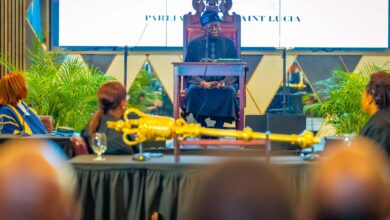 President Tinubu addressing the joint session of Saint Luisian National Assembly