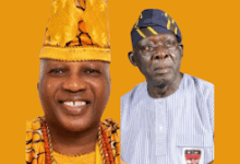 Engr. Dr. Obisesan Daramola, National President, ILEGSOSA, with Asiwaju Olayinka Fasuyi