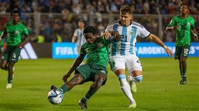 Nigeria's Flying Eagles in action against Argentina