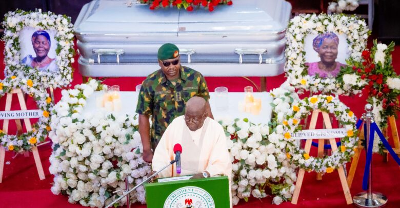 President Tinubu delivering his speech during the service in Jos