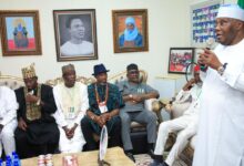 Atiku Abubakar addressing the ADC bigwigs during the meeting