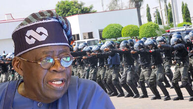 COMBO-Tinubu and Police (Photo-Channels TV)