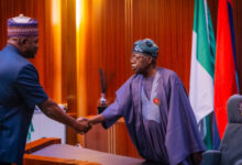 President Tinubu congratulating Gen. Musa