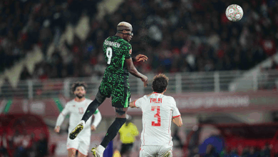 Victor Osimhen tormenting the Tunisians last Saturday